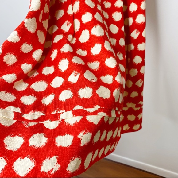 Eliza J Gold Belted Red Polka Dot Halter Pin Up Dress Size 8 - Picture 9 of 11